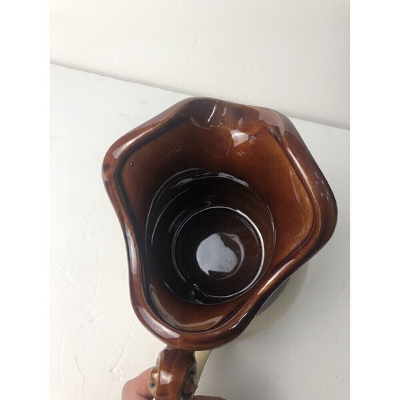 McCOY USA Pottery Pitcher 48 Oz Vintage 1960's Grapes Fruit Nuts 7515 Brown - Picture 2 of 6